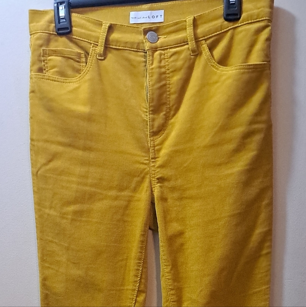 The Loft Yellow Women's Soft Corderoy Pants High Waist Skinny